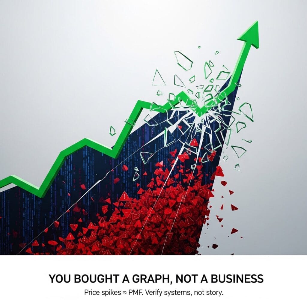 Basement-built Saas. You bought a graph, not a business.